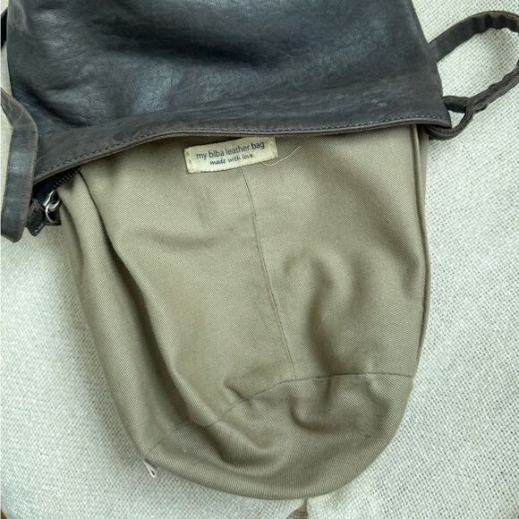 BIBA Spain Sheep Leather Bucket Bag Crossbody Bohemian Relaxed Hippie - Picture 10 of 11